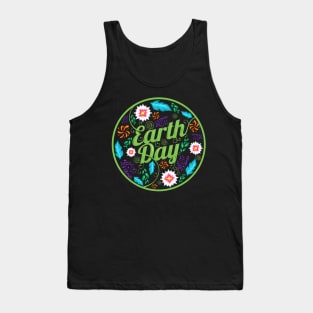 Logo With Flowers, Feathers And Ornaments For Earth Day Tank Top